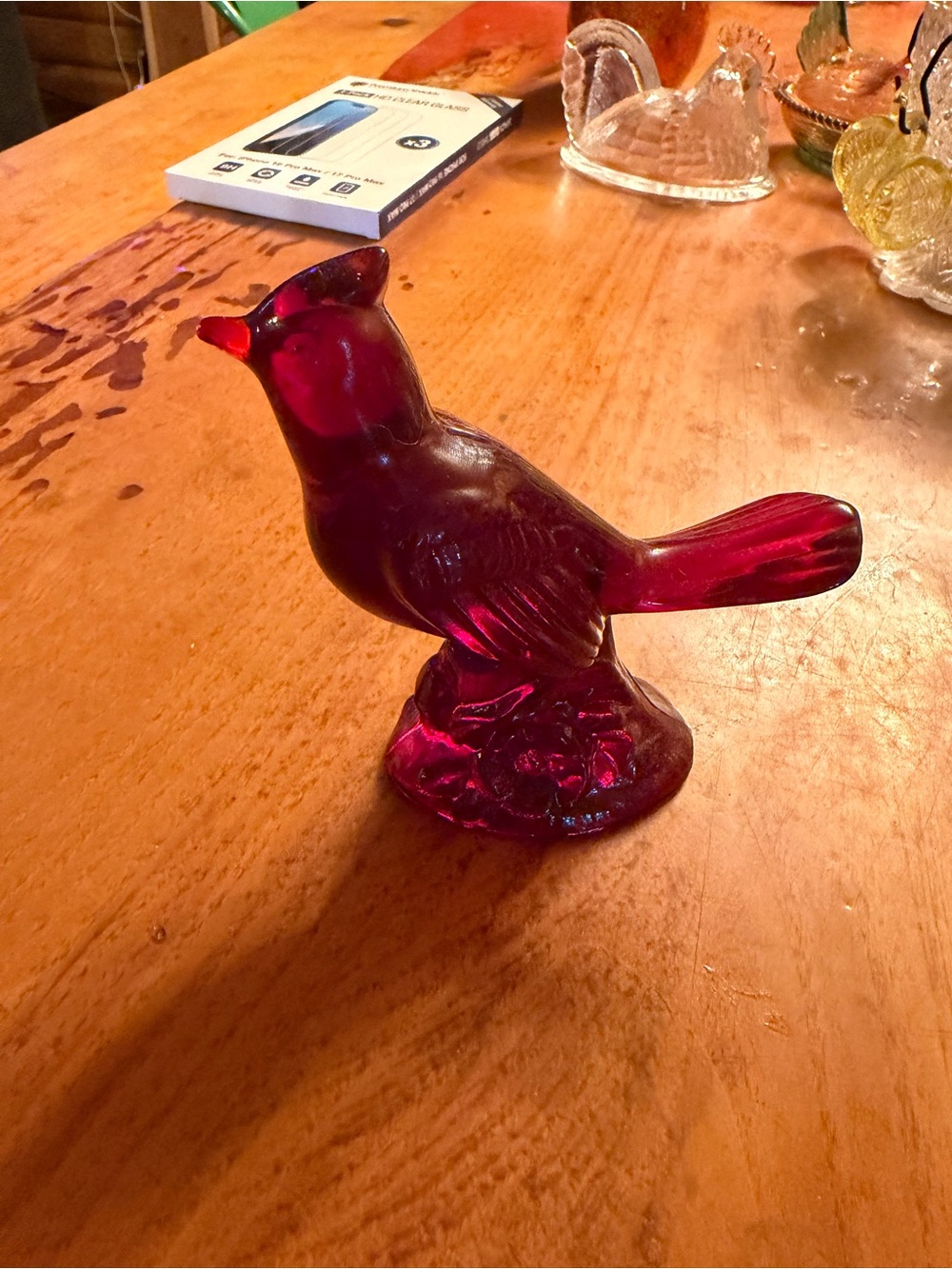 Red mosser cardinal perfect condition heavy glass